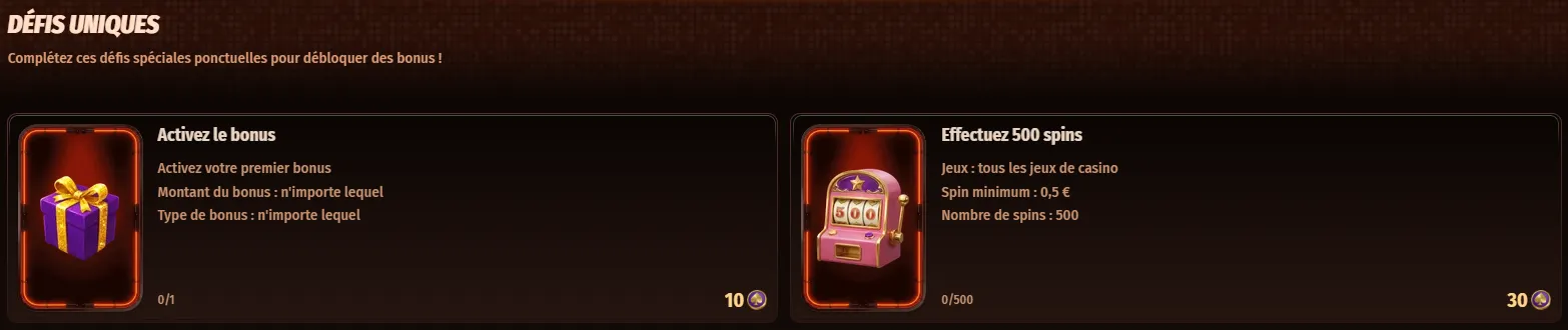 Défis et missions quotidiennes pour gagner des récompenses WestAce